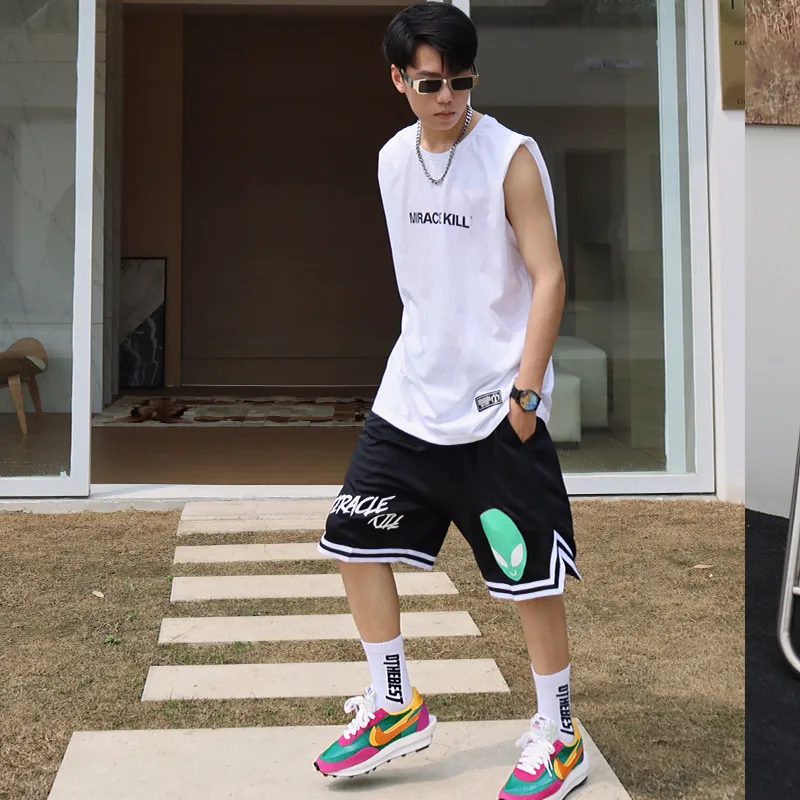MIRACLE KILL Loose Fit Shorts Unisex Black-13