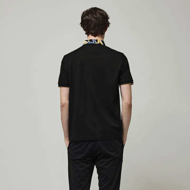 RARE Short Sleeved T Shirts Polo Shirt Men's Black-6
