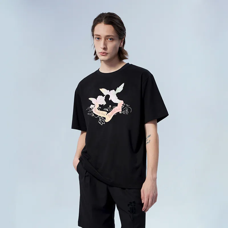 YLDP Straight T Shirt Unisex Black-3