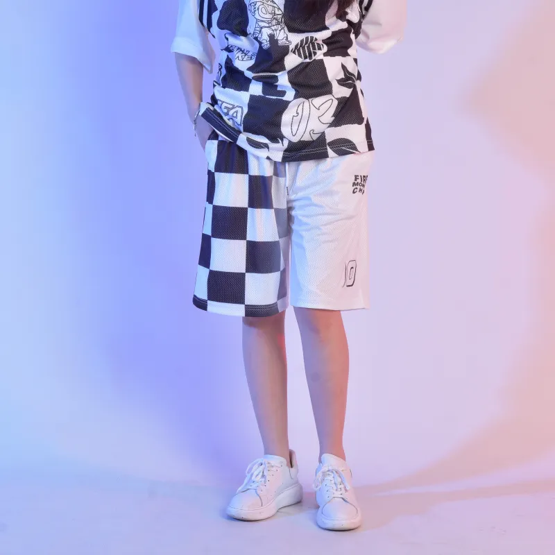 FireMonkey Basketball Shorts Unisex White-2