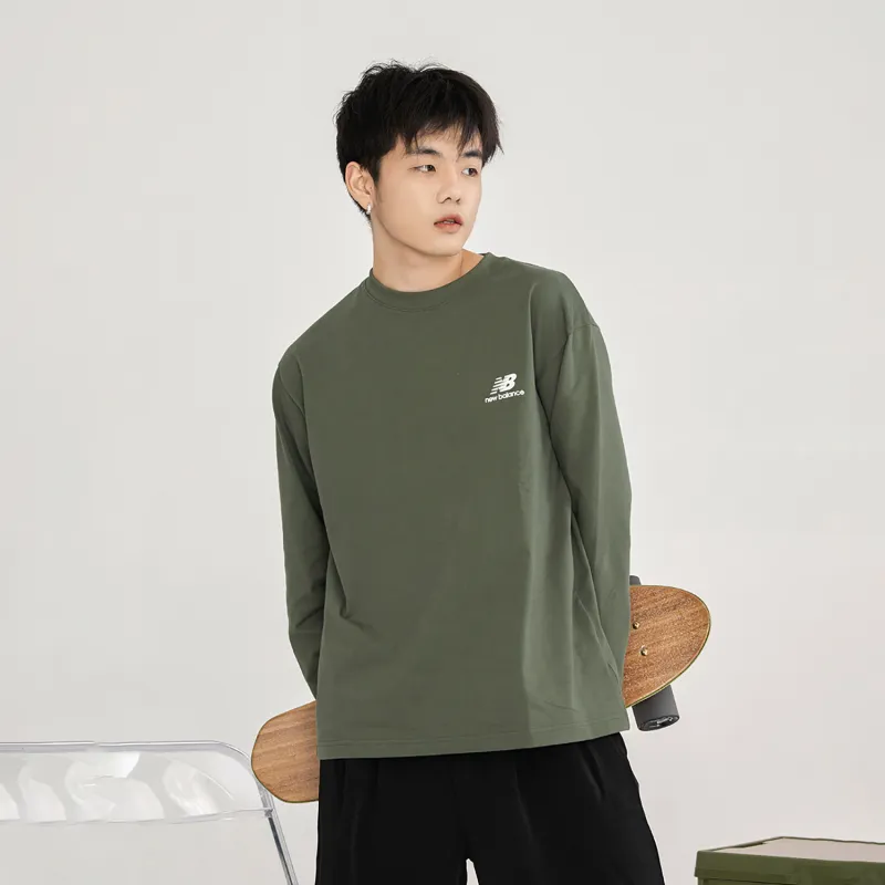 New Balance Drop Shoulder Sleeve T Shirt Men's Army Green-3