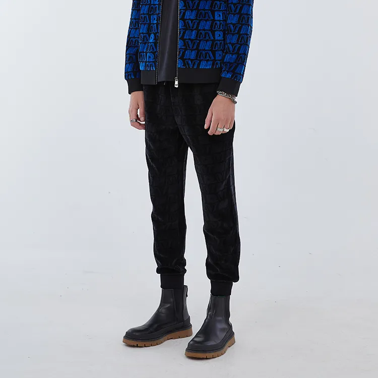 DAVID NAMAN FW22 Jogger Thickened Casual Pants Men's Black-5