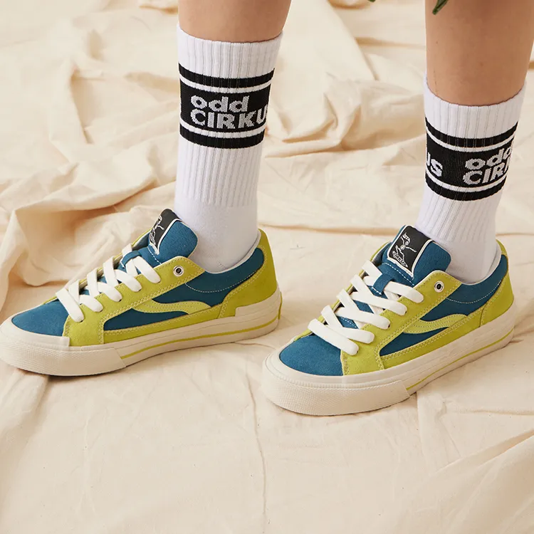 OddCIRKUS Astley Neon Balance Abrasion Resistant Slip Resistant Low Top Skateboard Shoes Unisex Patchwork Green-6