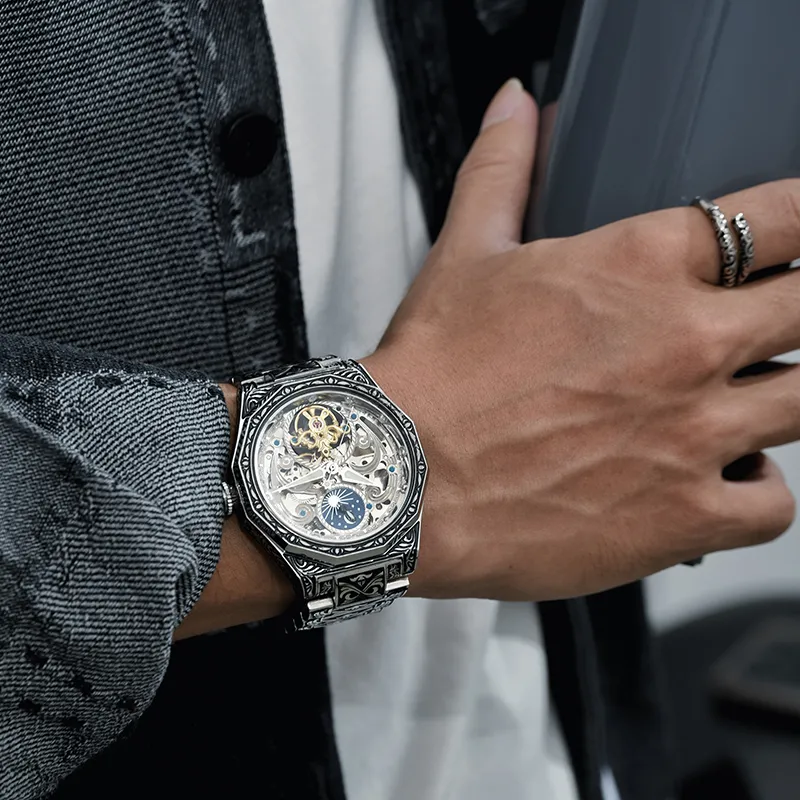 VRQ Faith Series M03 Automatic Mechanical Movement Watch Men's Watches Cut-Out Dial-3