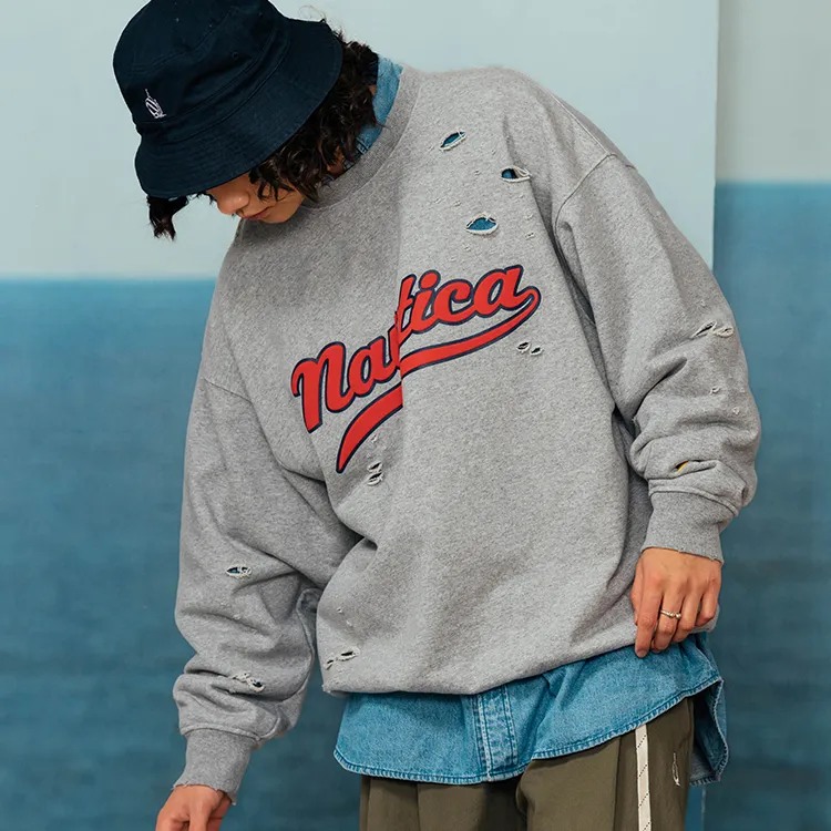 Nautica White Sail Sweatshirt Unisex-2