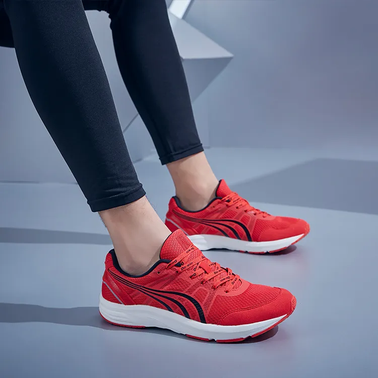 DO WIN Journey Marathon Cushioned Slip Resistant Abrasion Resistant Breathable Low Top Running Shoes Unisex Red White-6