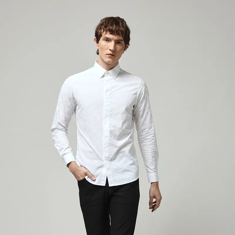 RARE Long Sleeved Shirt Men's White-3
