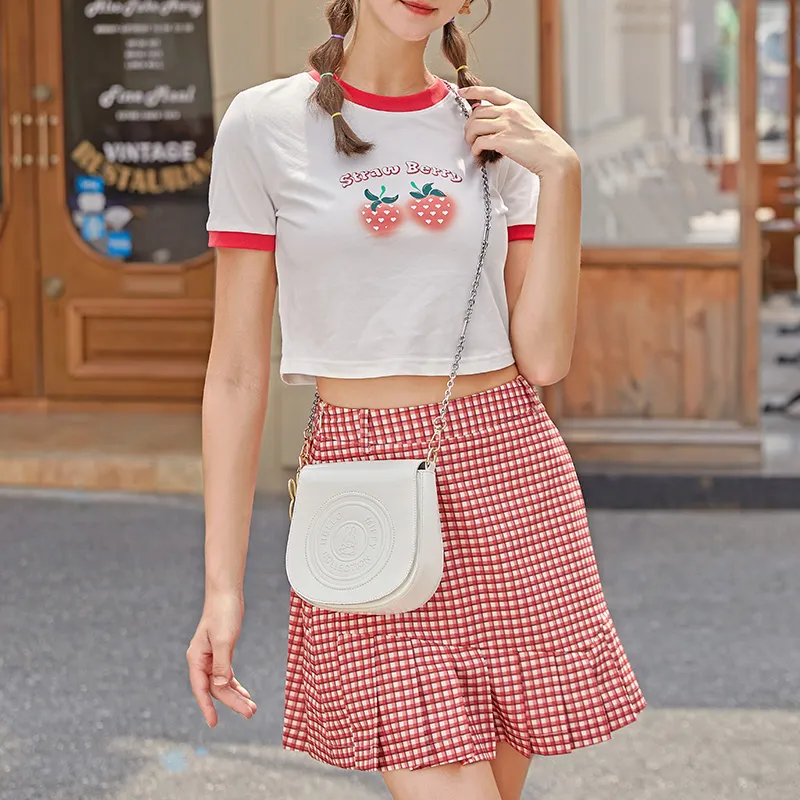Miffy PU Chain Bag Versatile Saddle Bag Shoulder Bag Crossbody Bag Regular Women's Green/White-6