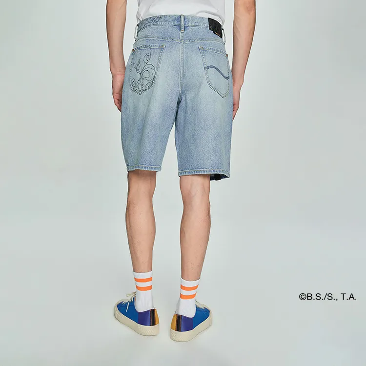 Dragon Ball X Lee X Dragon Ball Co brand Denim Shorts Men Light Blue-4