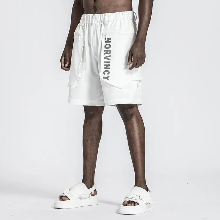 NORVINCY Urban Techwear Zip Patch Pocket Cargo Shorts Unisex-13