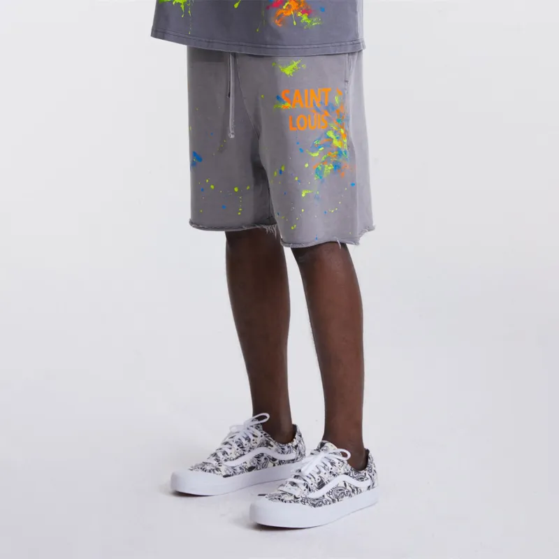SSSAINT LOUIS Casual Shorts Unisex Washed Gray-3