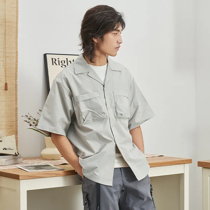 MOBI GARDEN Short Sleeved Shirt Coat Inner Unisex-19