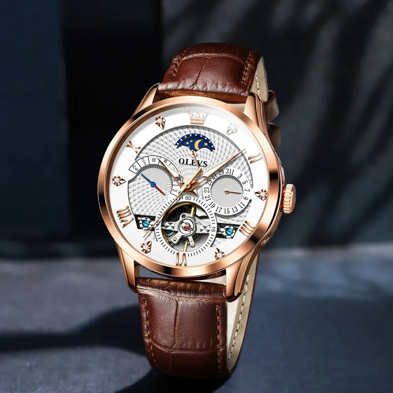 OLEVS Play The Cool Series Mechanical Movement Watch Men's Watches White Dial-22