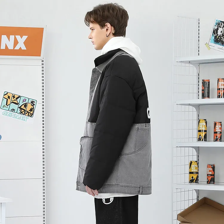 GENANX Puffer Jackets Unisex Black Gray Color-7