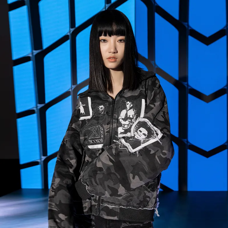 XINYINSU Jackets Unisex Camouflage Gray-4