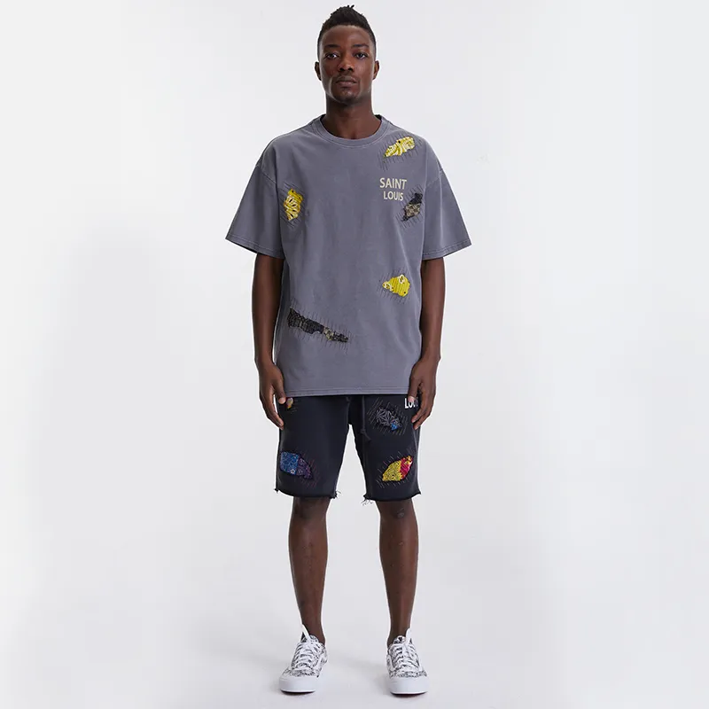 SSSAINT LOUIS T Shirts Unisex Washed Gray-2