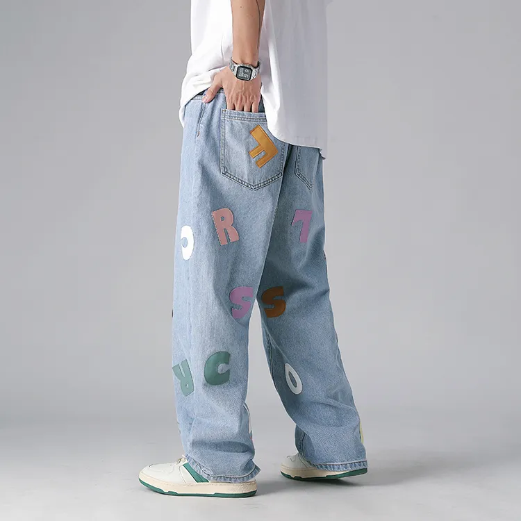 GOLFCROSS Straight Thickened Jeans Unisex-8