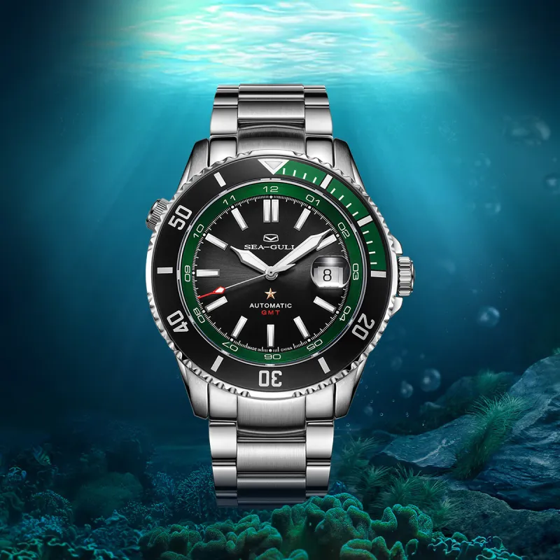 Sea Gull Ocean Automatic Mechanical Movement Nylon Strap Watch Men's Watches Black Dial-8