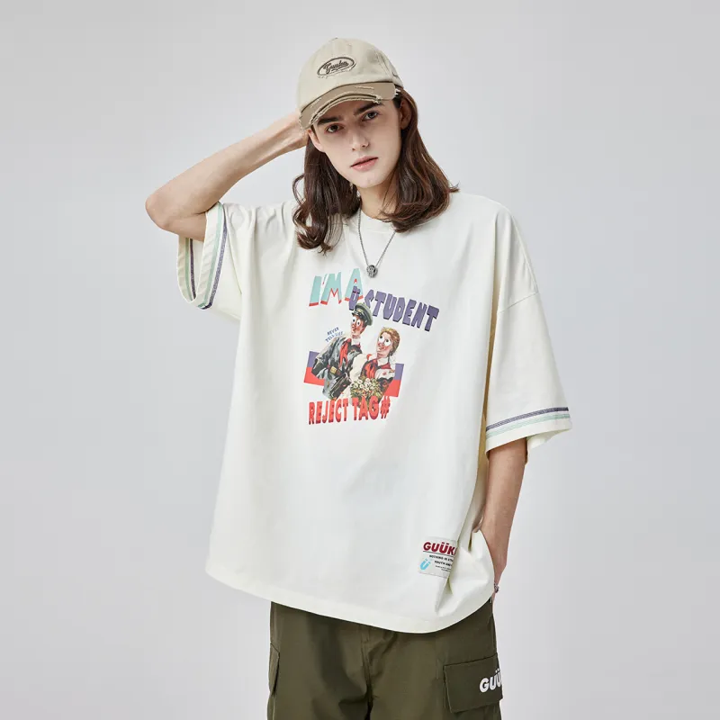 Guuka T Shirts Men Cream White-4