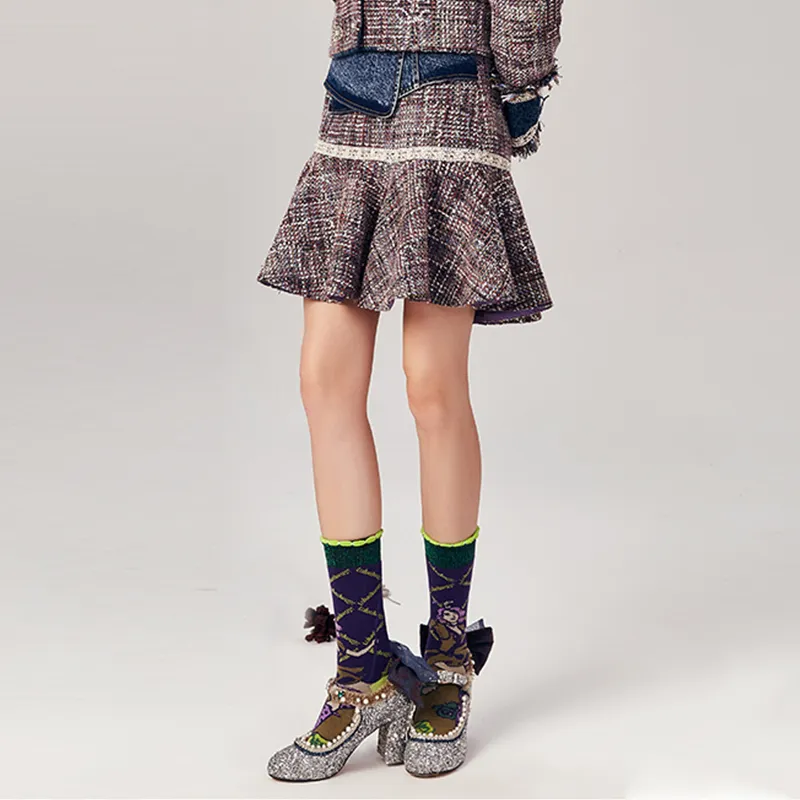 LULUALWAYS Cropped Skirt Light Purple-4