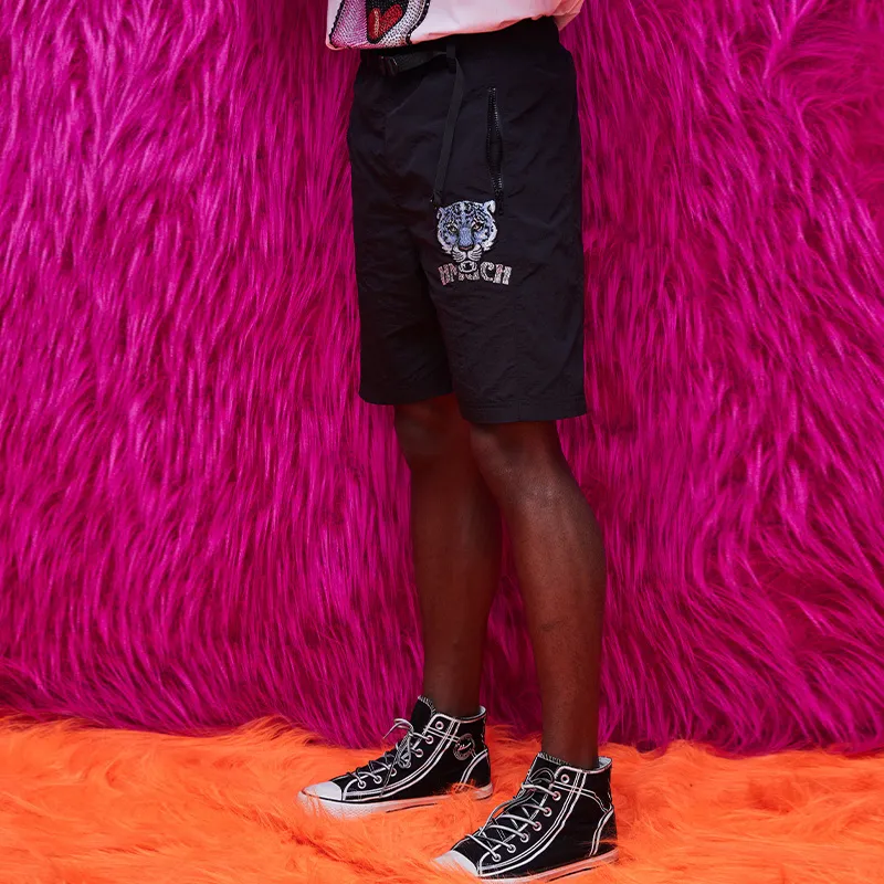 TCH Cargo Shorts Unisex Black Base With Blue Logo-4
