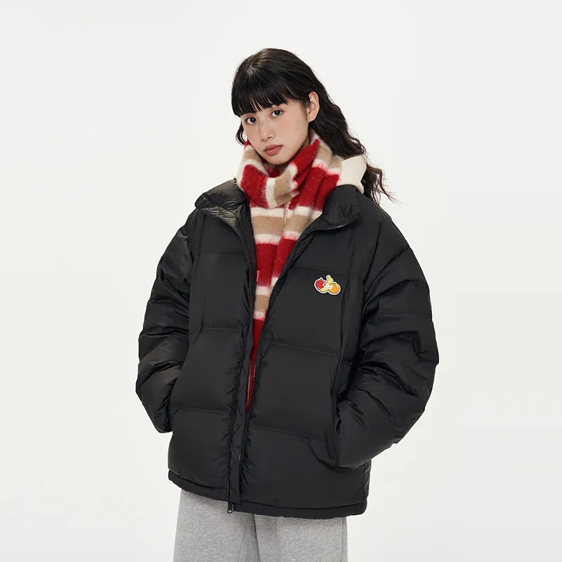 CONKLAB Solid Color Stand Collar Without Hood Loose Fit Down Jacket Unisex-2