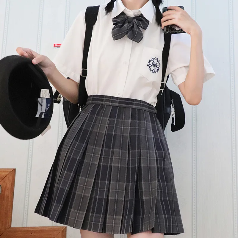 Tokyo Season Casual Short Skirts Women's Carbon Fiber Estate Plaid Skirt-45