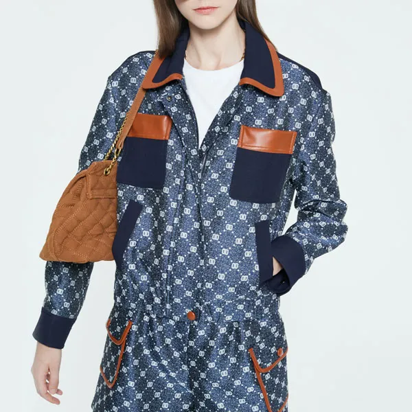 DKNY FW22 Loose Fit Jacket Women's Dark Denim Blue-4