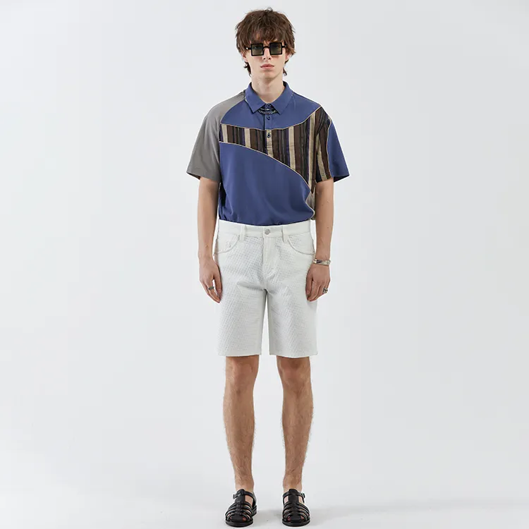DAVID NAMAN Polo Shirts Men Blue-2