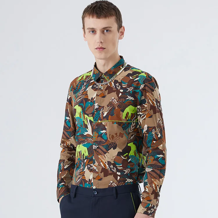 DAVID NAMAN Shirts Men Green-3