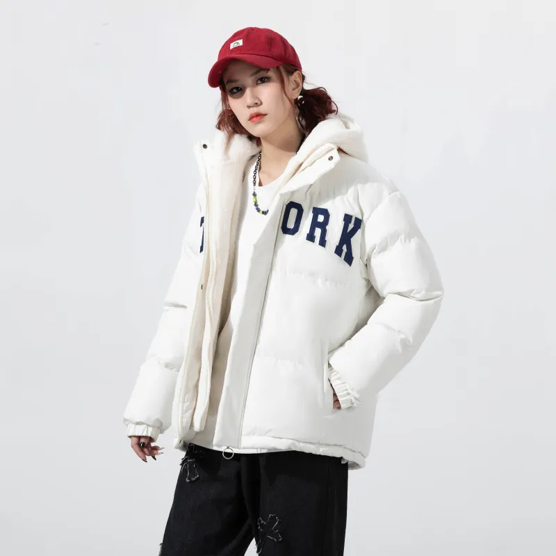STNW Letter Hooded Loose Fit Thickened And Fleece Lined Puffer Jacket Unisex-11