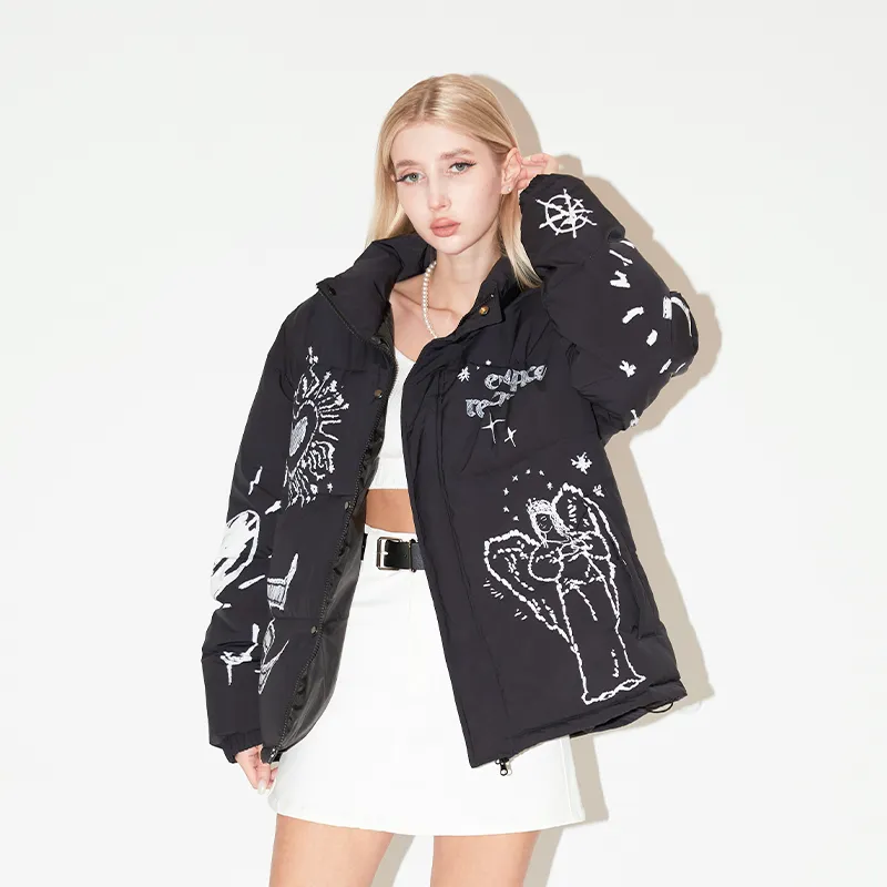 EMPTY REFERENCE Puffer Jacket Unisex Black-3