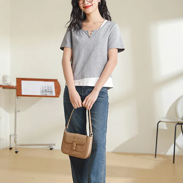 MITUAN T Shirts Women's Gray-4