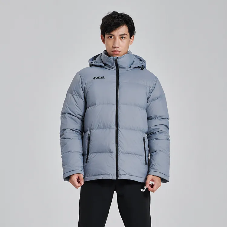 Joma Solid Color Hooded Down Jacket Men's Black-8