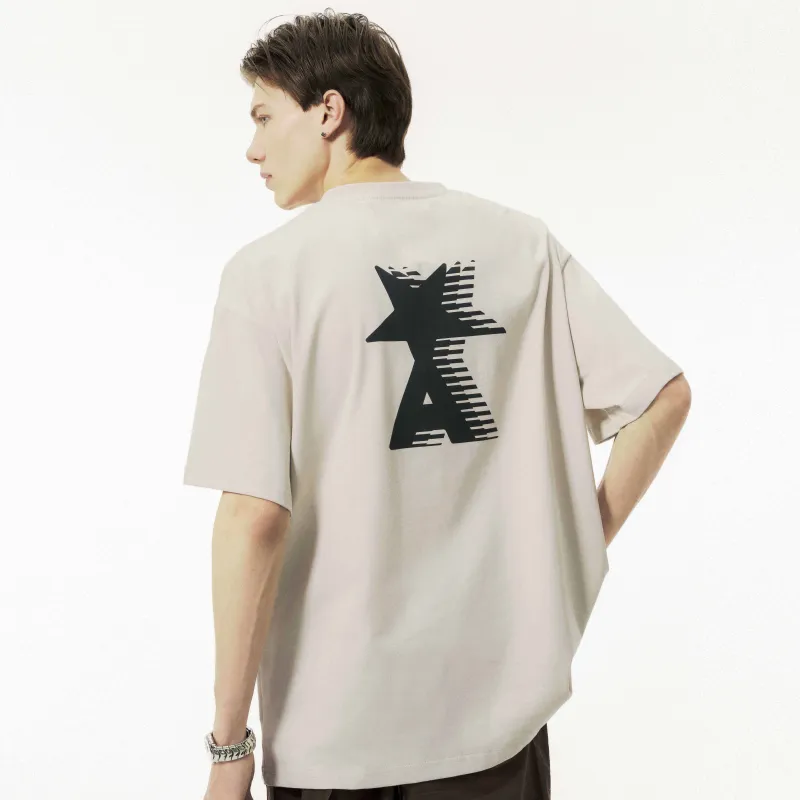 ALL NIGHT DAYS Star Letter Print Unisex T-shirt-10
