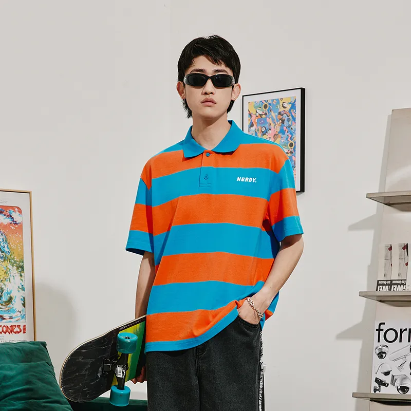 Nerdy Polo Shirts Unisex Blue-5