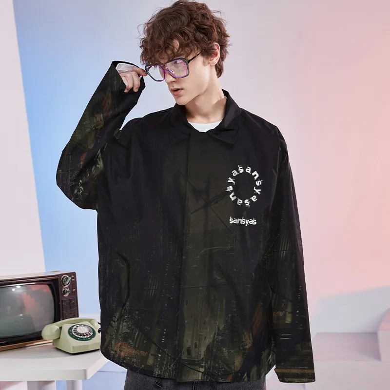 SANSYAS FW22 Loose Fit Jacket Unisex Black-5