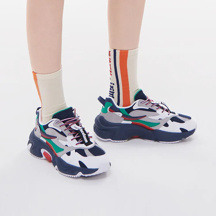 Facetasm X FILA FUSION RACCOON X FACETASM Chunky Sneakers Women's Low Top FILA White & Blue-8