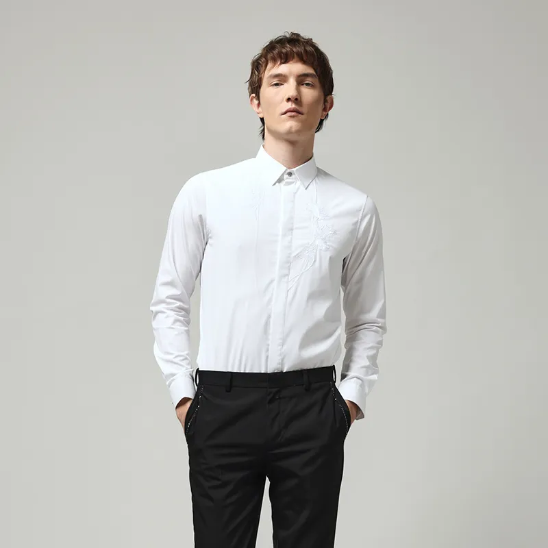 RARE Long Sleeved Shirt Men's White-3