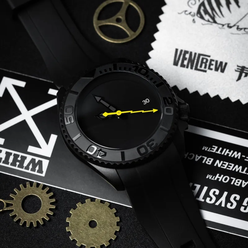 VENCREW Fish Thunder [Racing Yellow] Automatic Mechanical Movement Watch Unisex Black Dial-2