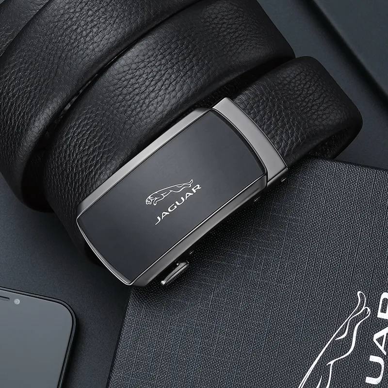 JAGUAR Leather Belts Men Black-7