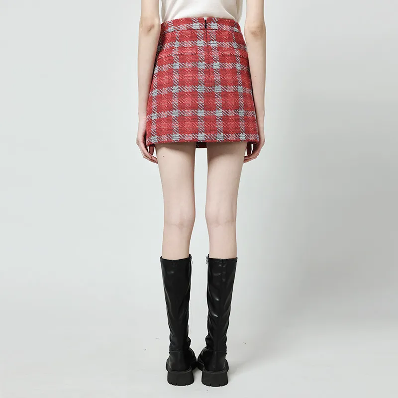RARE Casual Short Skirts Women's Red-3