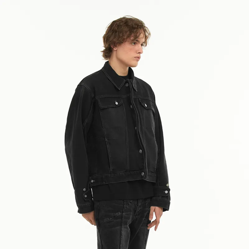 C2H4 Denim Jackets Unisex Black-6