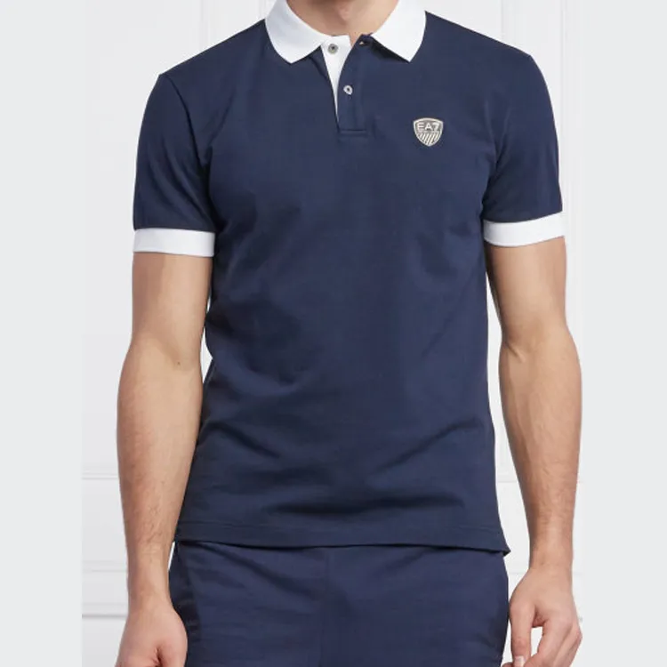 EMPORIO ARMANI Polo Shirts Men Navy Blue-3