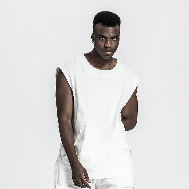 NORVINCY Comfortable And Breathable Sweat Wicking Solid Color 100% Cotton Sleeveless T Shirt Unisex-7