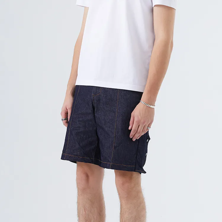 DAVID NAMAN Denim Shorts Men Navy Blue-2