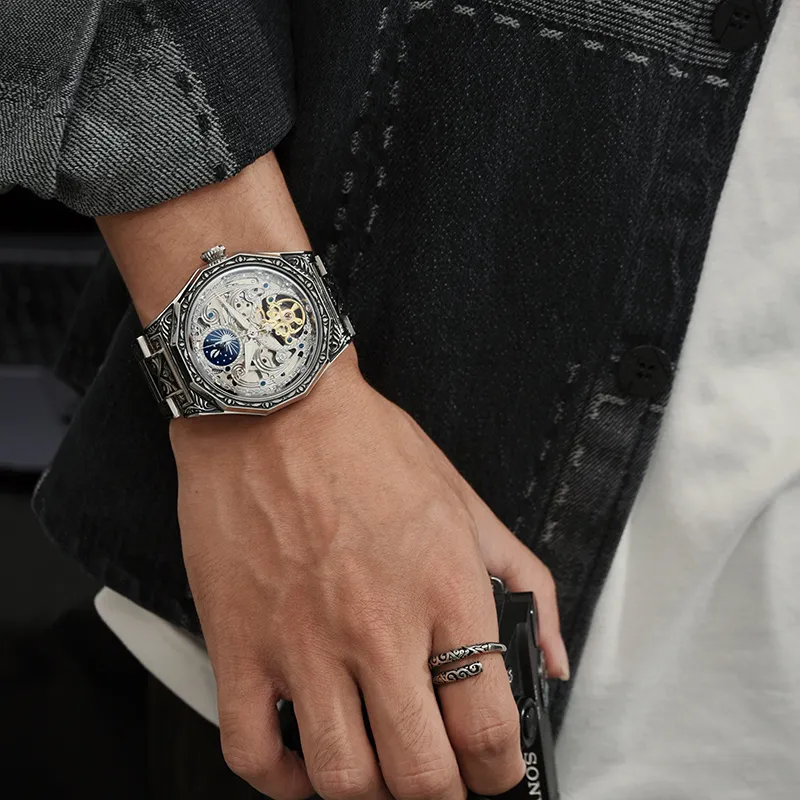 VRQ Faith Series M03 Automatic Mechanical Movement Watch Men's Watches Cut-Out Dial-4