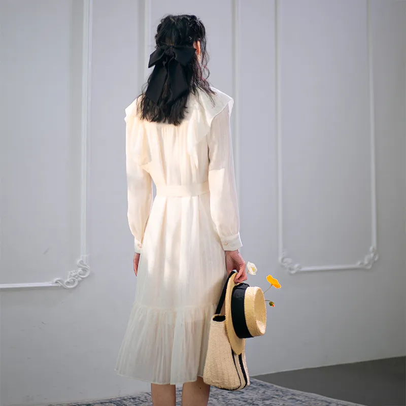 ANNECHEN Flared Dress Dress Summer Women's Includes Gift Box Sets White-2