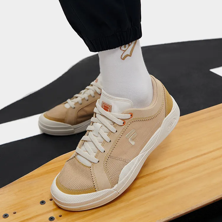FILA FUSION ATV Anti Slip Wear Resistant Low Top Skateboard Shoes Women's Golden Wheat-7