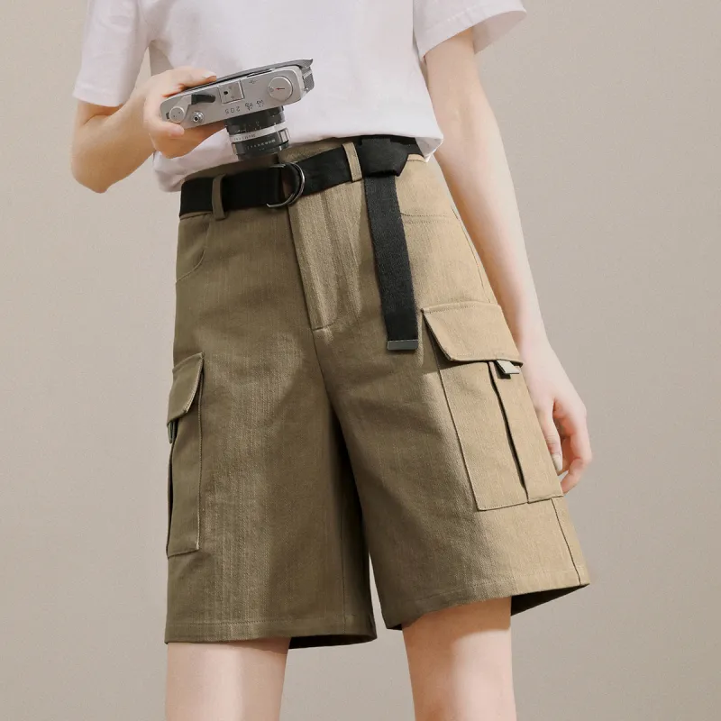 MITUAN Cargo Shorts Women's Khaki Green-2